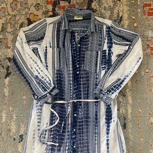 Solito Dreamer Embroidered Button Down Shirt Dress